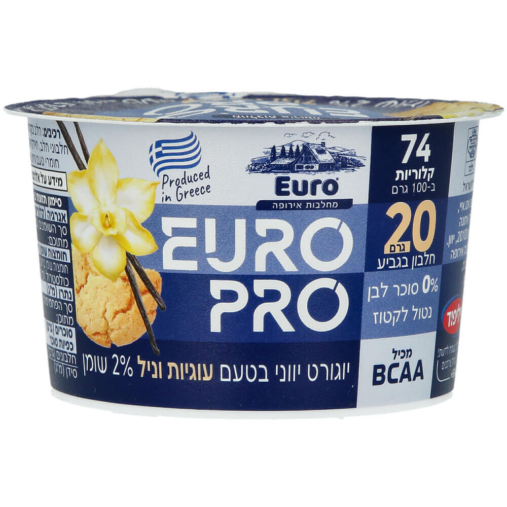 يوروبرو زبادي يوناني 2% بسكويت الفانيليا 200 جرام - 1/12